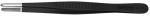 Preview: The image shows a black tweezer with one smooth and one serrated edge. The tweezer has narrow tips and a sturdy handle that fits well in the hand.
