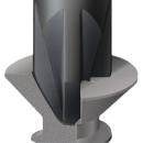 Preview: The image shows a sliced cutter. It consists of a cylindrical body with sharp edges on top and a wider base at the bottom, which provides stable support.