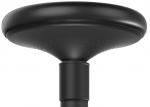 Preview: The image shows a black, round seat with a smooth surface. It is mounted on a narrow, cylindrical column base. The texture is slightly textured.