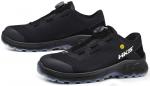 Preview: The image shows a pair of black athletic shoes. They feature a breathable, mesh upper and a grippy sole. At the top, there is a convenient lacing mechanism.