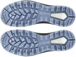 Preview: The image displays the underside of sports shoes. The sole features a textured tread with various grooves and patterns for improved grip. A prominent logo is located in the center.