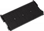 Preview: The image displays a rectangular, black component with many narrow, parallel grooves. On the sides, there are small holders or connectors. It has a flat shape and a textured surface.