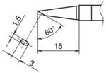 HA-T39-BC1530 - Lötspitze abgeschrägt 60° T39-BC1530