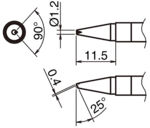 HA-T39-BCR12 - Lötspitze mit V-Rille T39-BCR12
