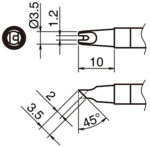 HA-T39-BCR1235 - Lötspitze mit Schlitz T39-BCR1235