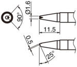 HA-T39-BCR16 - Lötspitze mit V-Rille T39-BCR16