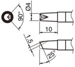HA-T39-BCR4 - Lötspitze mit V-Rille T39-BCR4