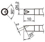 HA-T39-BCR52 - Lötspitze mit V-Rille T39-BCR52