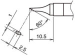 HA-T39-C1025 - Lötspitze zylindrisch abgeschrägt 60° T39-C1025