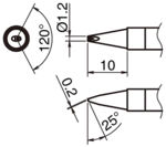HA-T39-DR12 - Lötspitze mit V-Rille T39-DR12