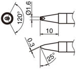 HA-T39-DR16 - Lötspitze mit V-Rille T39-DR16