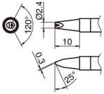 HA-T39-DR24 - Lötspitze mit V-Rille T39-DR24