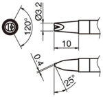 HA-T39-DR32 - Lötspitze mit V-Rille T39-DR32