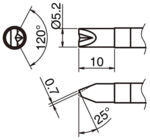 HA-T39-DR52 - Lötspitze mit V-Rille T39-DR52