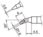 HA-T39-JD16 - Lötspitze konisch, gebogen T39-JD16