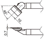 HA-T51-LA10 - Lötspitze Sonderform 45° gebogen T51-LA10