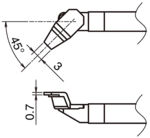 HA-T51-LA3 - Lötspitze Sonderform 45° gebogen T51-LA3