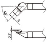 HA-T51-LA6 - Lötspitze Sonderform 45° gebogen T51-LA6