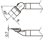 HA-T51-LA8 - Lötspitze Sonderform 45° gebogen T51-LA8