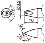 HA-T53-DR32 - Lötspitze Meißelform mit V-Rille T53-DR32