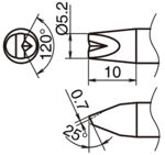 HA-T53-DR52 - Lötspitze Meißelform mit V-Rille T53-DR52