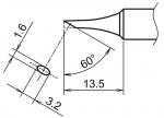 HA-T18-CF15 - Soldering tip cylindrical sloped 60° T18-CF15