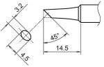HA-T18-CF3 - Soldering tip cylindrical sloped 45° T18-CF3
