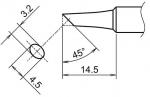 HA-T18-C3 - Soldering tip cylindrical sloped 45° T18-C3