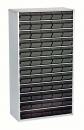 Preview: The image displays a narrow, tall cabinet with multiple horizontal drawers. The drawers are dark and smooth, arranged in multiple rows and columns.