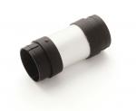 Preview: The image shows a cylindrical object with black ends and a white middle section. It has a smooth, solid handle and a small button on the side.