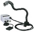 Preview: The image shows a technical device with a flexible, black arm and a control box. The arm has an ergonomic shape, and the box has multiple connection options. A foot pedal is also visible.