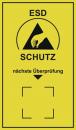 Preview: The image shows a yellow warning sign with a black symbol: a hand sign and a triangle. Below it reads 