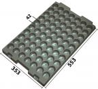 032.T-249 - Vacuum-formed insert T-249 553 x 353 x 36 mm, 70 compartments ESD 
