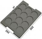 032.T-274 - Vacuum-formed insert T-274 352 x 252 x 17 mm, 12 compartments ESD 