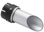Preview: The image shows a silver, cylindrical object with a wide, open end and a black, round connector at one end. It appears metallic and smooth.