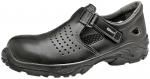 Preview: The shoe is black, has a closed design with a strap buckle and breathable cutouts. The sole is sturdy and has a deep tread for better grip.