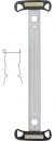 Preview: The image shows a long, flat aluminum handle with two black ends. Next to the handle are two small metal clips. The handle has two holes in the center.